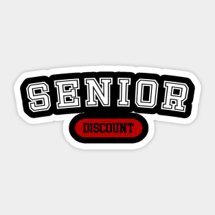 Senior Discount - Fun Vintage College Typography Sticker